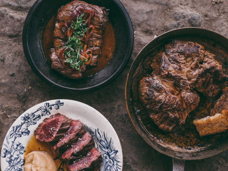 Bavette, Platte Kraai en Spinnekop à l'echalotte