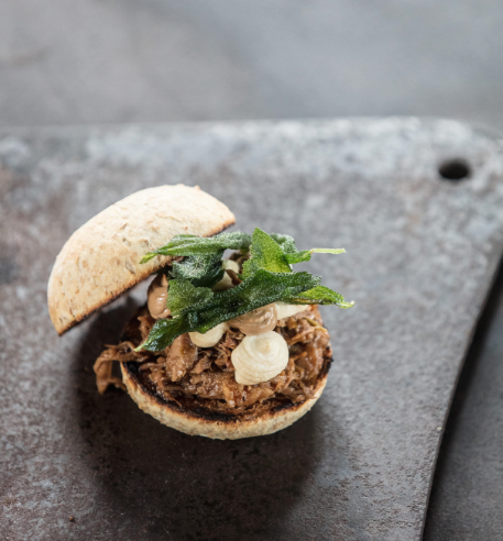 Pulled lamb burger