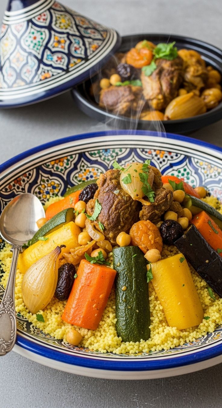 Couscous au jarret d’agneau et merguez