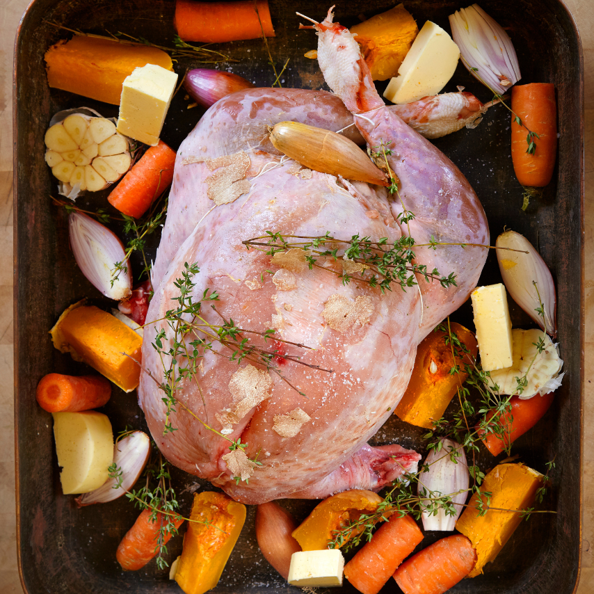 Opgevulde Kalkoen met klassieke farce